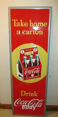 54 Rare Vintage Metal Tin Coca-Cola Coke Soda Pop 6 Pack Carton Sign Ad Display