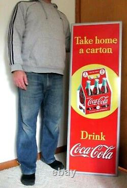 54 Rare Vintage Metal Tin Coca-Cola Coke Soda Pop 6 Pack Carton Sign Ad Display