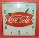 60s Coca Cola Lighted Fishtail 15 Pam Wall Clock Sign Works ORIGINAL & COMPLETE