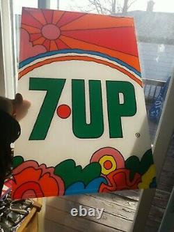 7UP The Uncola Rainbow plastic soda machine Sign Origina PETER MAXX Coke