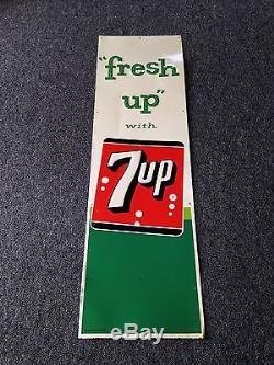 7-Up Embossed Non Porcelain Metal Sign 1962 Soda Cola Like Crush Pepsi Coke NICE