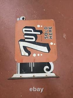 7up Soda Flange Sign Made By Stout Coca Cola