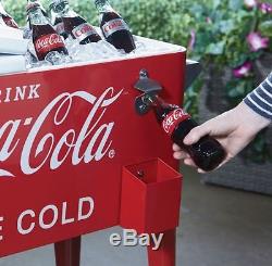 80-Quart Retro Coca-Cola Cooler Refreshing with Tin Opener