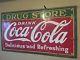 8ft x 5ft DRUG STORE Coca Cola Sign 1934