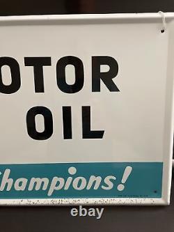 9-70 Original & Authentic''oilzum Motor Oil'' Metal Sign 36x15 Inch Made In USA