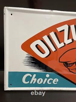 9-70 Original & Authentic''oilzum Motor Oil'' Metal Sign 36x15 Inch Made In USA