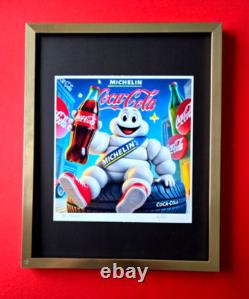 AIDAN FLUX Hand Signed Original Print Framed LtdEd COA COCA COLA & MICHELIN