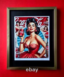 AIDAN FLUX Hand Signed Original Print Framed LtdEd COA COCA COLA SMILE