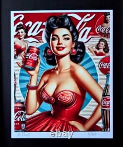 AIDAN FLUX Hand Signed Original Print Framed LtdEd COA COCA COLA SMILE