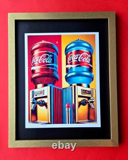 AIDAN FLUX Hand Signed Original Print Framed LtdEd of 69 COA COCA COLA SMILE
