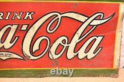 ANTIQUE 1939 COCA COLA Metal SIGN SODA General Store ADVERTISING Original 39x19
