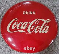 AUTHENTIC COCA-COLA 24 INCH BUTTON PORCELAIN SIGN Very Good CONDITION