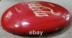 AUTHENTIC COCA-COLA 24 INCH BUTTON PORCELAIN SIGN Very Good CONDITION