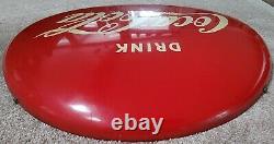 AUTHENTIC COCA-COLA 24 INCH BUTTON PORCELAIN SIGN Very Good CONDITION