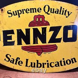 A-m 8-75 Original & Authentic''pennzoil'' Painted Metal Sign 31x18 Inch