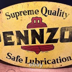 A-m 8-75 Original & Authentic''pennzoil'' Painted Metal Sign 31x18 Inch