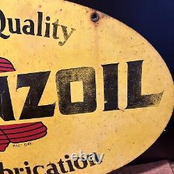 A-m 8-75 Original & Authentic''pennzoil'' Painted Metal Sign 31x18 Inch