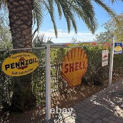 A-m 8-75 Original & Authentic''pennzoil'' Painted Metal Sign 31x18 Inch