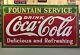 Amazing Vintage 1935 Drink COCA COLA Fountain Service HUGE Porcelain Sign 96x54