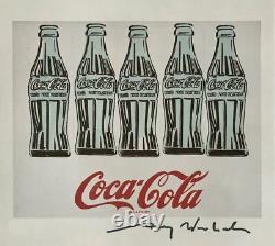 Andy Warhol Hand Signed Signature Five Coke Bottles Print