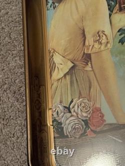 Antique 1916 Drink Coca-Cola Soda Elaine Advertising Tin Lithograph Tray Orig