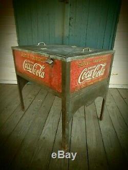 Antique 1930's General Store Coke Cooler- Gorgeous Original Condition