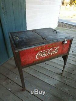 Antique 1930's General Store Coke Cooler- Gorgeous Original Condition