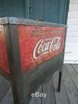 Antique 1930's General Store Coke Cooler- Gorgeous Original Condition