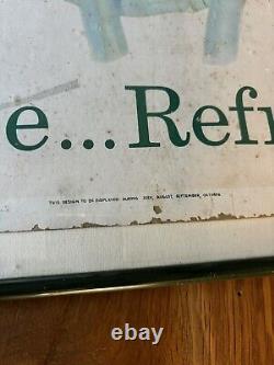 Antique 1957 Coca Cola Coke Cardboard Sign Pause Refresh Nautical Boat Oars Girl