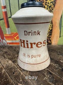 Antique C. 1900 Hires Root Beer Porcelain Soda Dispenser Sign Coke 7up Pepsi Dp