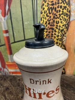 Antique C. 1900 Hires Root Beer Porcelain Soda Dispenser Sign Coke 7up Pepsi Dp