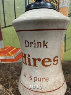 Antique C. 1900 Hires Root Beer Porcelain Soda Dispenser Sign Coke 7up Pepsi Dp