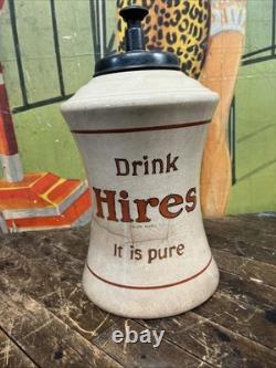 Antique C. 1900 Hires Root Beer Porcelain Soda Dispenser Sign Coke 7up Pepsi Dp