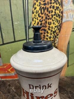 Antique C. 1900 Hires Root Beer Porcelain Soda Dispenser Sign Coke 7up Pepsi Dp