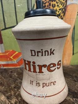 Antique C. 1900 Hires Root Beer Porcelain Soda Dispenser Sign Coke 7up Pepsi Dp