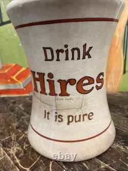 Antique C. 1900 Hires Root Beer Porcelain Soda Dispenser Sign Coke 7up Pepsi Dp