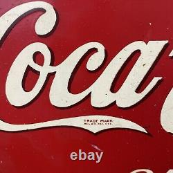 Antique Coca Cola 1940s Six Pack Bottle Display Stand Rack Double Sided Sign USA