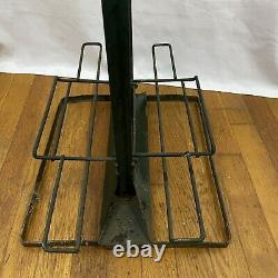 Antique Coca Cola 1940s Six Pack Bottle Display Stand Rack Double Sided Sign USA