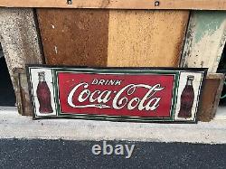 Antique Coca Cola Cardboard Advertising Sign 1918 Kemper Thomas -HTF