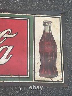 Antique Coca Cola Cardboard Advertising Sign 1918 Kemper Thomas -HTF