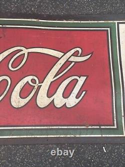 Antique Coca Cola Cardboard Advertising Sign 1918 Kemper Thomas -HTF
