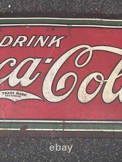 Antique Coca Cola Cardboard Advertising Sign 1918 Kemper Thomas -HTF