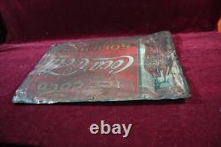 Antique Coca Cola Coke Tin Sign Embossed 1930's Survovor Soda Advertising