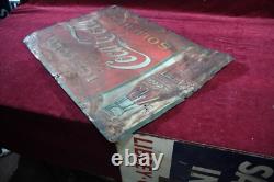 Antique Coca Cola Coke Tin Sign Embossed 1930's Survovor Soda Advertising
