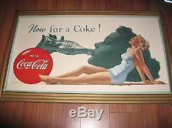 Antique Coca-Cola Double-Sided Advertising Framed Art Piece (24Hx37W)