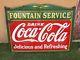 Antique Coca Cola Fountain Service Sign