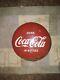 Antique Coca Cola In Bottles 12 Inch Round Metal Advertising Curved Button Sign