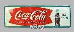 Antique Coca Cola Sign Porcelain & Metal