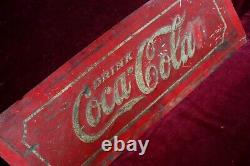 Antique Coca Cola Tin Sign Early Tacker Embossed Survivor W. F. R 1938 Glasscock