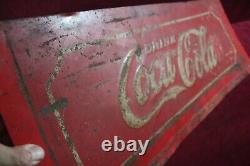 Antique Coca Cola Tin Sign Early Tacker Embossed Survivor W. F. R 1938 Glasscock